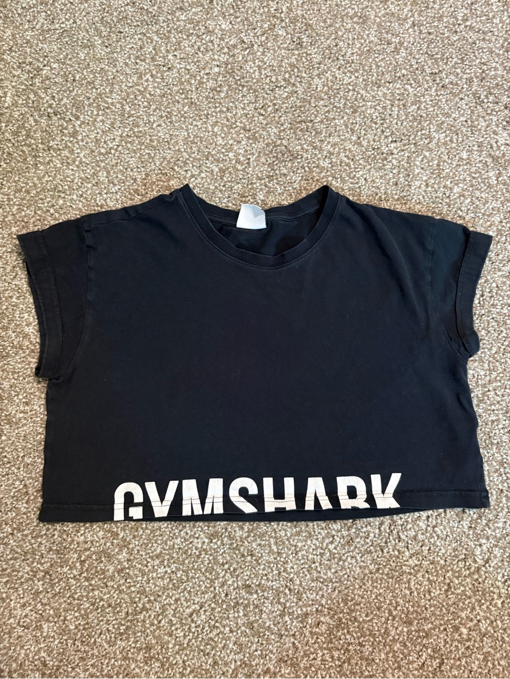 Gymshark Black Cropped Logo Tee for Women
